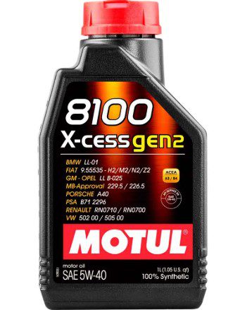 Óleo do Motor 5W40 Motul 8100 X CESS Gen2 Acea A3 B4 Sintético 1L